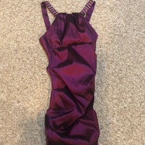 Purple part my dress with beaded shoulder straps